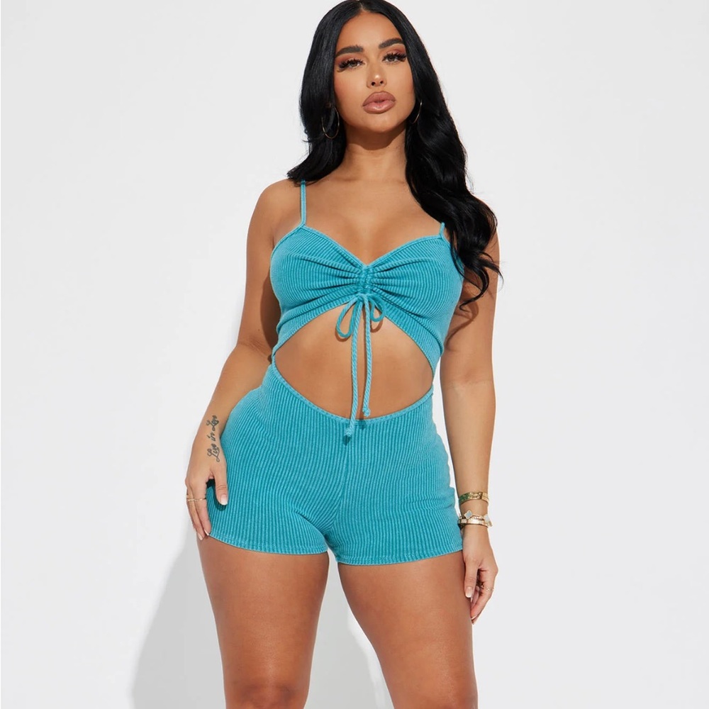 Stevie mineral wash rib romper